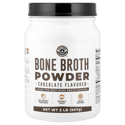 Left Coast Performance Bone Broth Protein, Left Coast Performance, Chocolate, 32oz