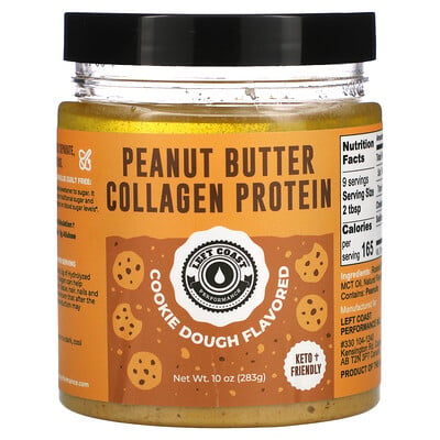 Left Coast Performance Peanut Butter Collagen Protein Cookie Dough 10 oz (283 g)