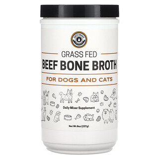 Left Coast Performance, Alimentado con pasturas, Caldo de res y huesos, Para perros y gatos`` 227 g (8 oz)