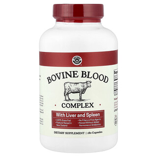 Left Coast Performance, Complexe pour le sang bovin avec foie et rate, 180 capsules
