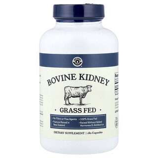 Left Coast Performance, Bovine Kidney, 180 Kapsul (500 mg per Kapsul)