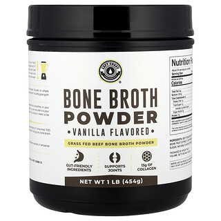 Left Coast Performance, Caldo de huesos en polvo, Vainilla`` 454 g (1 lb)