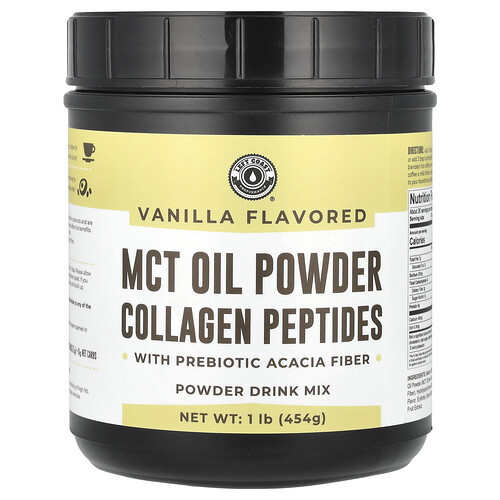 Left Coast Performance, MCT Oil Powder Collagen Peptides With Prebiotic Acacia Fiber, Vanilla, 1 lb (454 g)