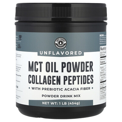 Product Image for Left Coast Performance, MCT Oil Powder Collagen Peptides with Prebiotic Acacia Fiber, Unflavored, 1 lb (454 g)