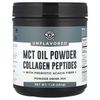 Left Coast Performance, MCT Oil Powder Collagen Peptides With Prebiotic Acacia Fiber, Unflavored, 1 lb (454 g)