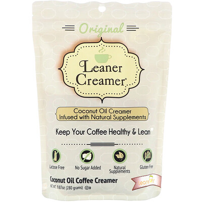 Leaner Creamer Сливки из кокосового масла, оригинальные, 9,87 унц. (280 г)