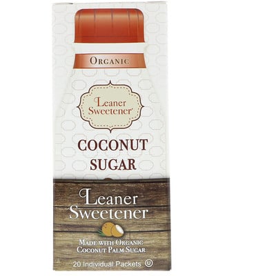 Leaner Creamer Organic, Coconut Sugar, 20 Individual Packets, 0.14 oz (4 g) Each