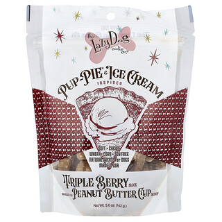 Lazy Dog Cookie, Pup-Pie® ve Dondurma, Köpekler İçin Ödül Tatları, Üçlü Orman Meyveli Dilim Swirled with Peanut Butter Cup Kaşık, 142 g (5 ons)