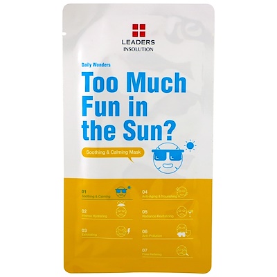 Leaders Too Much Fun in the Sun?(陽光下玩得太開心?),舒緩&舒膚面膜,1 片,0.84 液體盎司(25 毫升)