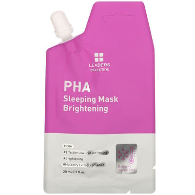 Leaders PHA Sleeping Mask, Brightening, 0.7 fl oz (20 ml)