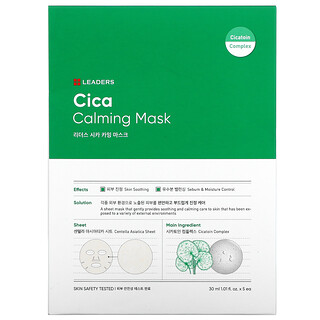 Leaders, Cica Calming Beauty Mask, 5 шт., 30 мл (1,01 жидк. Унции) 