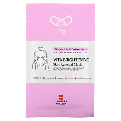 Leaders Vita Brightening Skin Renewal Beauty Mask 1 Sheet 0.84 fl oz (25 ml)