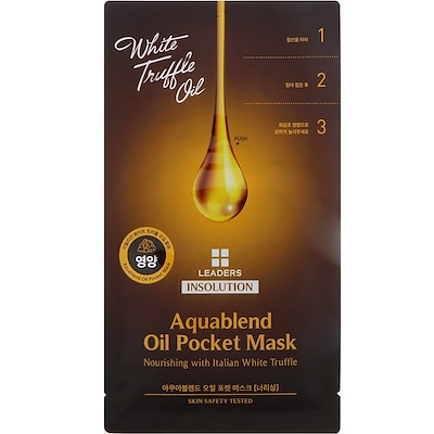 Leaders Insolution, Aquablend Oil Pocket Mask, Nourishing, 1 Mask (27 ml)