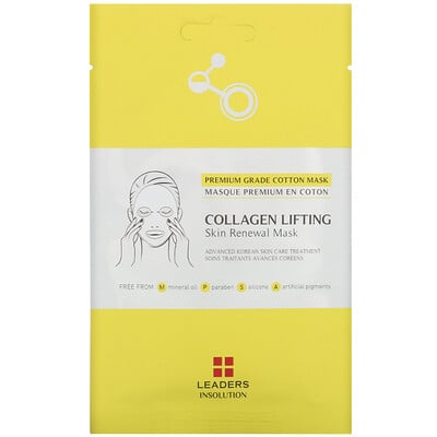 Leaders Collagen Lifting, Skin Renewal Mask, 1 Sheet, 0.84 fl oz (25 ml)  - купить со скидкой