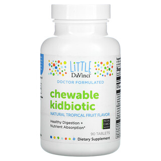 Little DaVinci, أقراص Kidbiotic القابلة للمضغ، فواكه استوائية طبيعية، 90 قرص