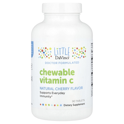 Little DaVinci, Chewable Vitamin C, Kautabletten mit Vitamin C, natürlicher Kirschgeschmack, 90 Tabletten