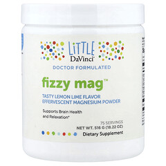 Fizzy Mag, шипучий порошок магнію, лимон і лайм, 516 г (18,22 унції)