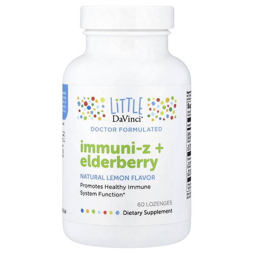 Little DaVinci, Immuni-Z + Holunder, natürliche Zitrone, 60 Lutschtabletten
