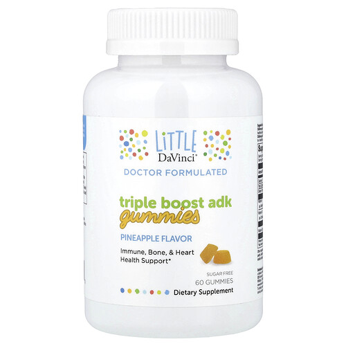 Little DaVinci, Triple Boost Adk Gummies, Adk-Fruchtgummis, Ananas, 60 Fruchtgummis