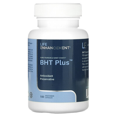 

Life Enhancement Durk Pearson & Sandy Shaw's BHT Plus, добавка с бутилгидрокситолуолом, 100 капсул