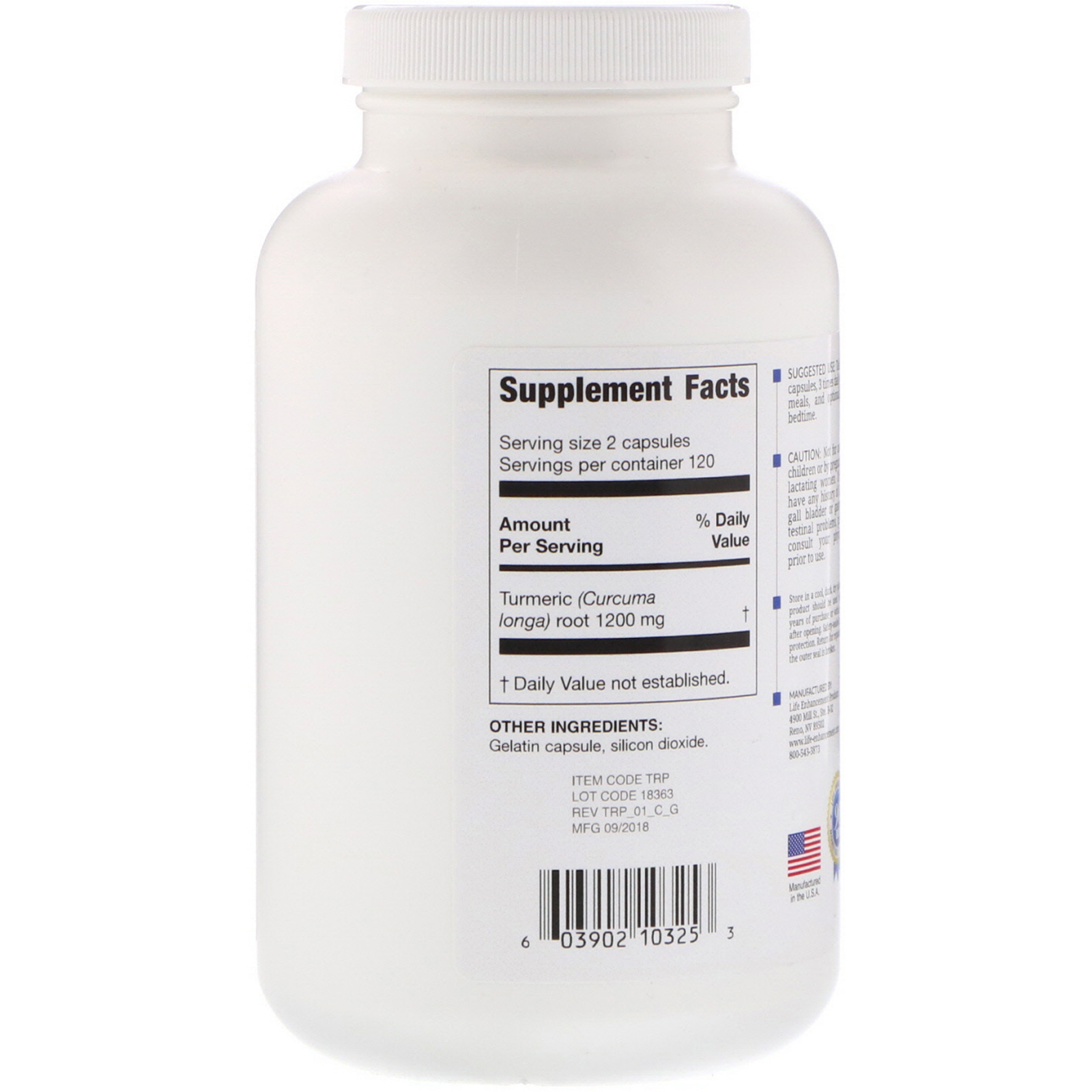 Life Enhancement, Turmeric Root Power, 240 Capsules iHerb