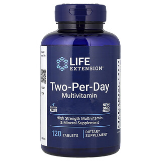 Life Extension, Suplemento multivitamínico, Two-Per-Day, 120 comprimidos