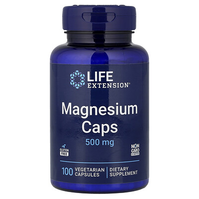 Life Extension, Magnesio en cápsulas, 500 mg, 100 cápsulas vegetales