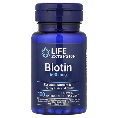 Life Extension, Biotin, 600 mcg, 100 Kapseln