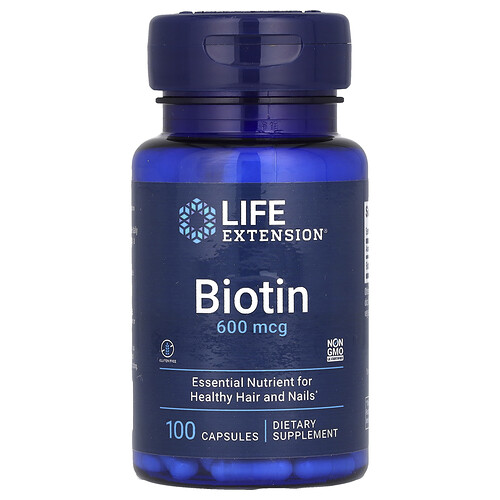 Life Extension ビオチン 600 mcg 100粒
