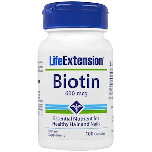 Life Extension, Биотин, 600 мкг, 100 капсул