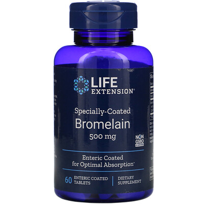 Life Extension бромелаин в специальной оболочке, 500 мг, 60 таблеток в кишечнорастворимой оболочке