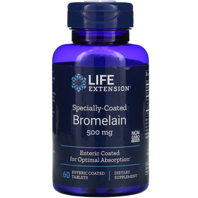 Life Extension, SpeciallyCoated Bromelain, 500 mg, 60 Enteric Coated
