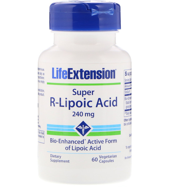 Life Extension, Супер R-липоевая кислота, 240 мг, 60 капсул на растительной основе