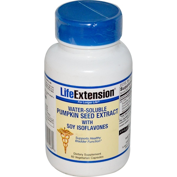 Life Extension, Pumpkin Seed Extract, WaterSoluble With Soy Isoflavones, 60 Veggie Caps iHerb