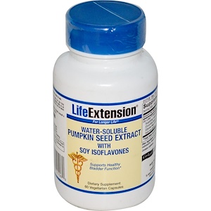Лайф Экстэншн, Pumpkin Seed Extract, Water-Soluble With Soy Isoflavones, 60 Veggie Caps отзывы