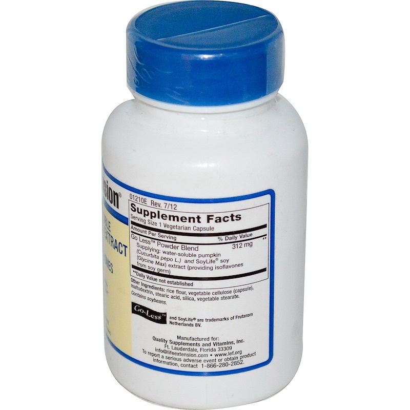 Life Extension, Pumpkin Seed Extract, WaterSoluble With Soy Isoflavones, 60 Veggie Caps iHerb