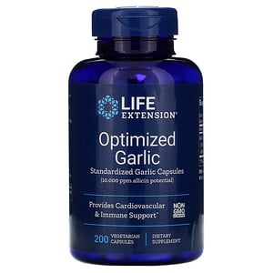 Отзывы о Лайф Экстэншн, Optimized Garlic, Standardized Garlic Capsules, 200 Vegetarian Capsules