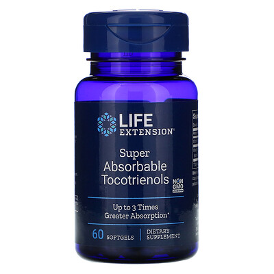 Life Extension Супервпитываемые токотриенолы, 60 мягких таблеток