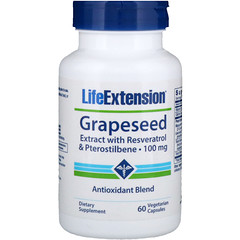Grapeseed Extract, with Resveratrol & Pterostilbene, 100 mg, 60 Vegetarian Capsules