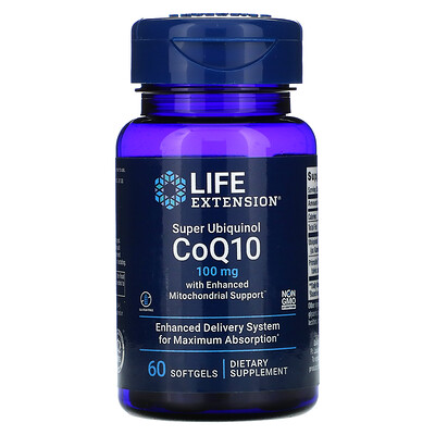 Life Extension суперубихинол коэнзим Q10 с улучшенной поддержкой митохондрий, 100 мг, 60 мягких таблеток