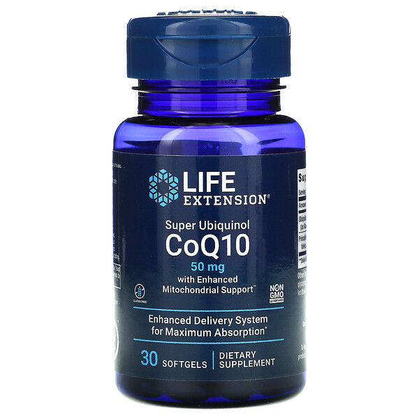 Super Ubiquinol CoQ10 with Enhanced Mitochondrial Support, 50 mg, 30 Softgels
