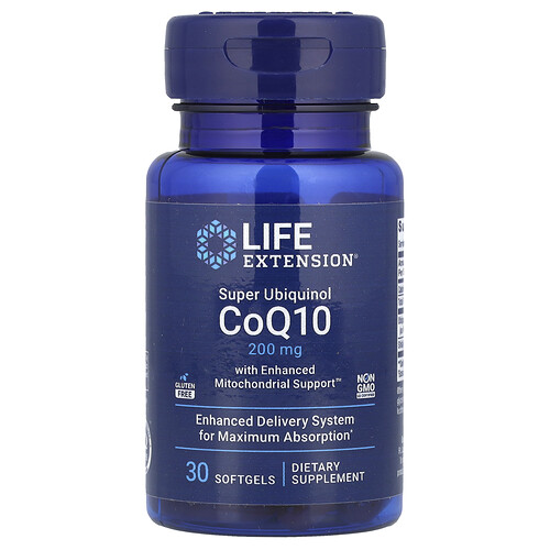 Life Extension スーパー ユビキノール CoQ10 ウィズ エンハンスド ミトコンドリアル サポート 200mg ソフトジェル30粒