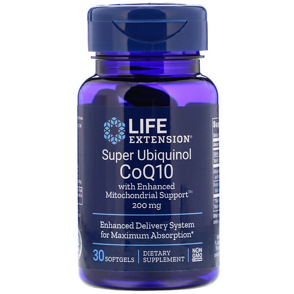 Life Extension, Super Ubiquinol CoQ10, 200 mg, 30 Weichkapseln