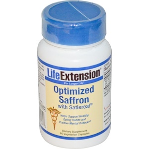Life Extension, Улучшенный шафран с Satiereal, 60 капсул на растительной основе