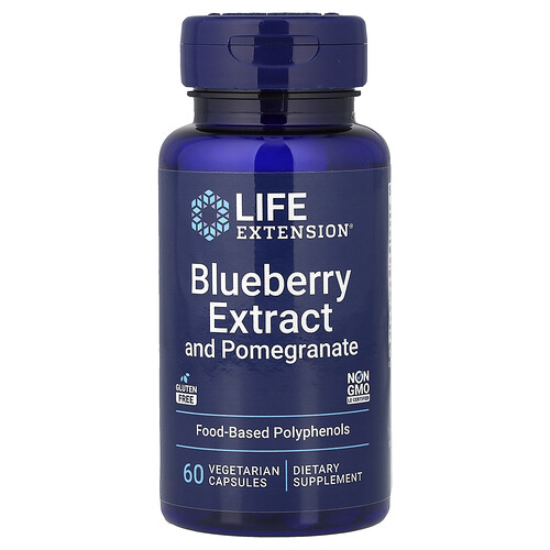 Life Extension, Heidelbeerextrakt mit Granatapfel, 60 vegetarische Kapseln