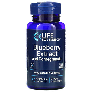 Life Extension, Extrato de Blueberry com Romã, 60 Cápsulas Vegetarianas