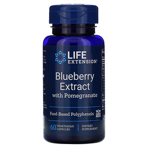 Отзывы о Лайф Экстэншн, Blueberry Extract with Pomegranate, 60 Vegetarian Capsules
