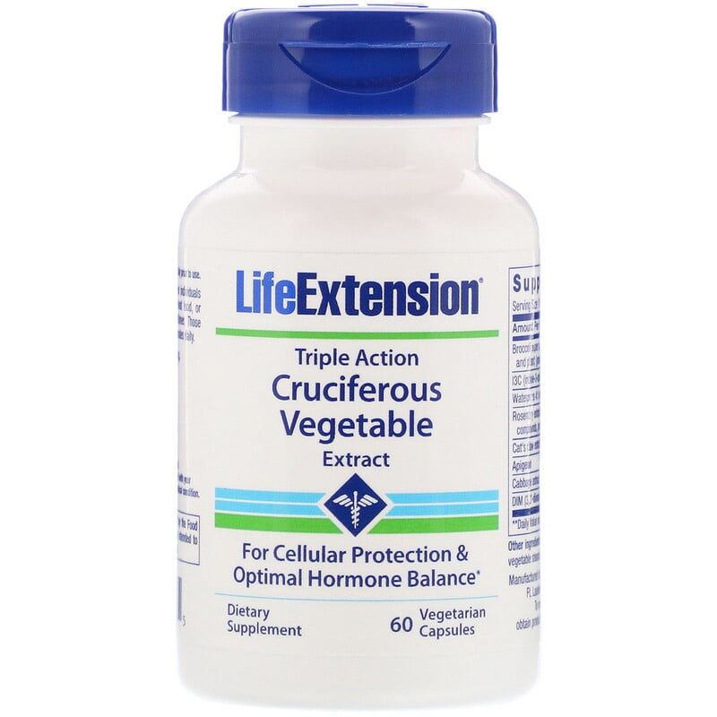 Life Extension Triple Action Cruciferous Vegetable Extract 60 Vegetarian Capsules Iherb