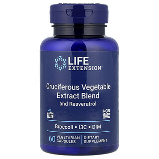 Life Extension, Mistura de Extrato de Vegetais Crucíferos com Resveratrol, 60 Cápsulas Vegetarianas