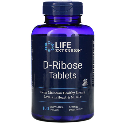 Life Extension Таблетки с D-рибозой, 100 вегетарианских таблеток